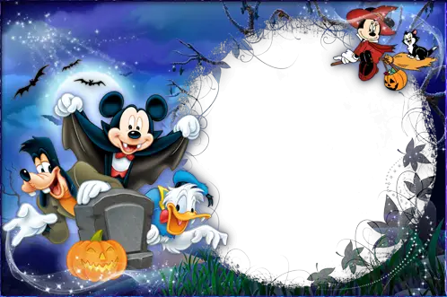 Molduras para fotos - Halloween com Mickey e seus amigos