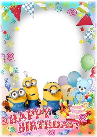 Photo frame - Happy birthday wishes by Minions