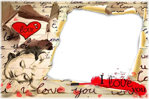 Molduras para fotos - Letter with words of love