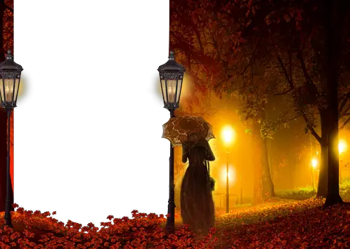 Cadre photo - Mystérieuse lumière dans la nuit d'automne