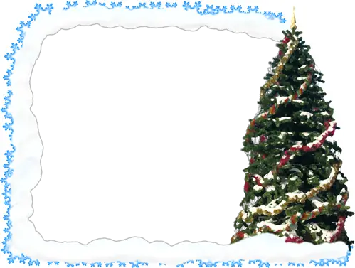Фоторамка - Снежинки из новогодней елки