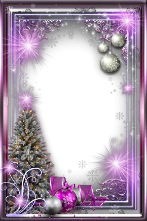 Фоторамка - Новий рік з фіолетовим блиском
