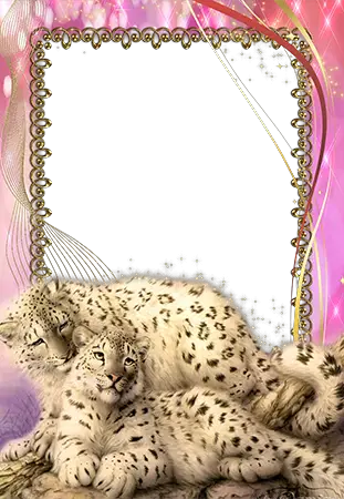 Molduras para fotos - Animais. MOldura da foto com leopardos de neve