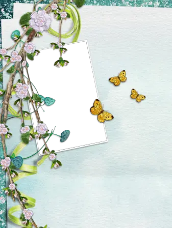 Marco de fotos - Sakura y mariposas