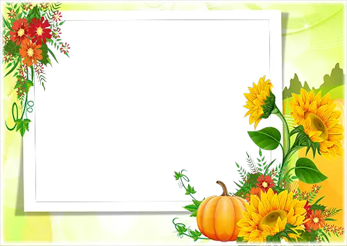 Фоторамка - Sunflowers and pumpkin