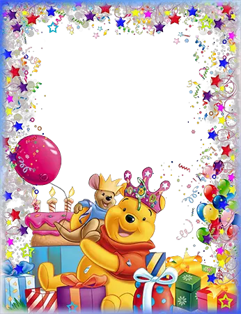 Photo frame - Winnie the Pooh wishes a Happy Birthday