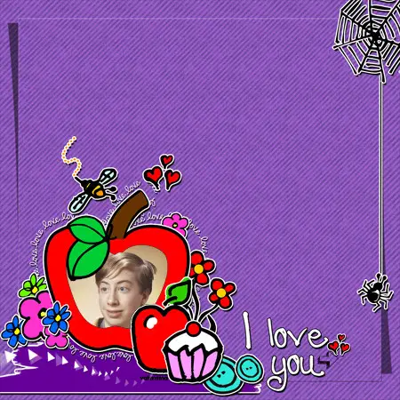 Photo Frames. I Love You Scrap Page