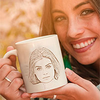Effet photo - Beautiful woman with a cup