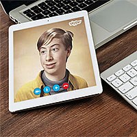 Efeito de foto - Calling in skype on iPad