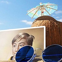 Foto efecto - Coconut and sunglasses