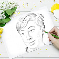 Foto efecto - Drawing among flowers