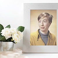 Effet photo - Photo frame and white roses