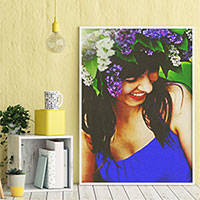Foto efecto - Photo frame in a yellow room