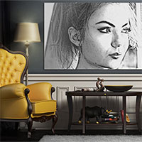 Foto efecto - Picture on the wall of the living room