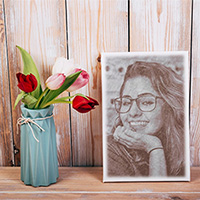 Photo effect - Portrait of you with Spring tulips