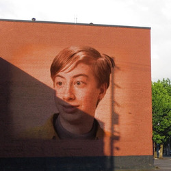 Foto efecto - Graffity en la pared de ladrillo
