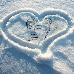 Photo effect - Heart on the snow