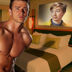 Photo effect - Justin Timberlake in a bedroom