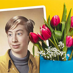 Фотоефект - Весняні тюльпани в синьому конверті