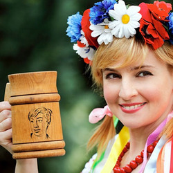 Photo effect - Ukrainian girl in the national garb