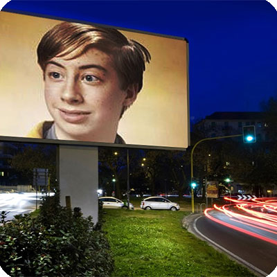 Efeito de foto - Billboard entre duas estradas