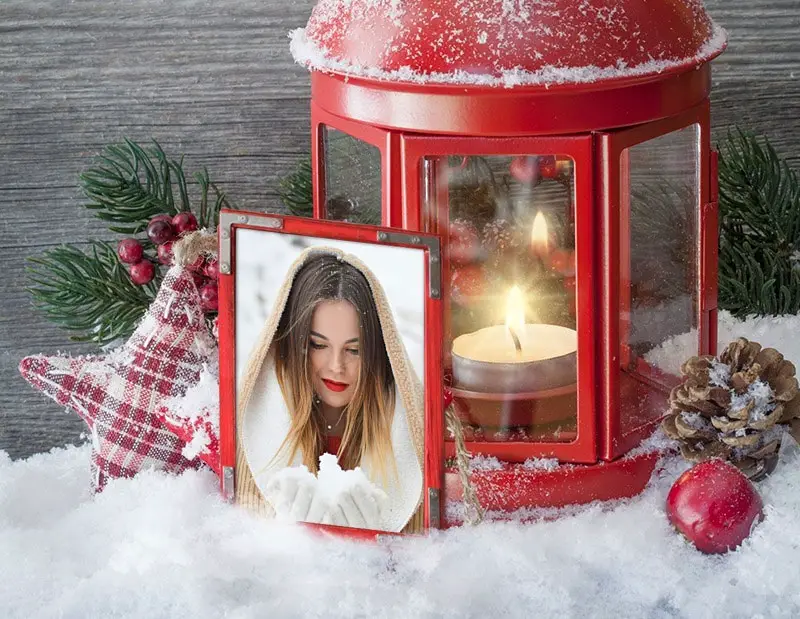 Foto efecto - Frame near Christmas candle