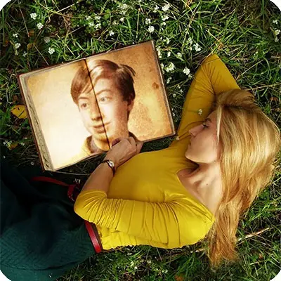 Фотоефект - Дівчина лежить на траві