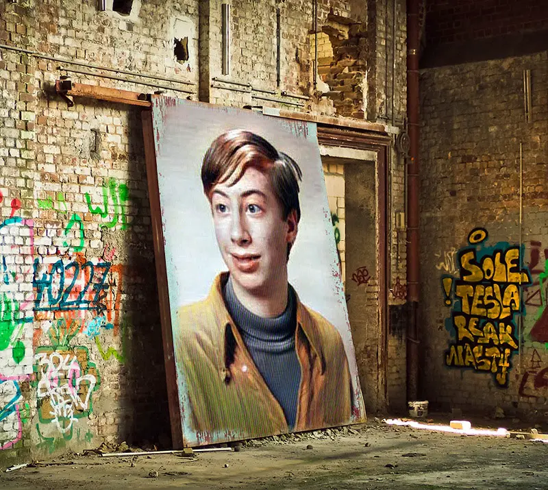 Effet photo - Graffiti dans une maison abandonnée