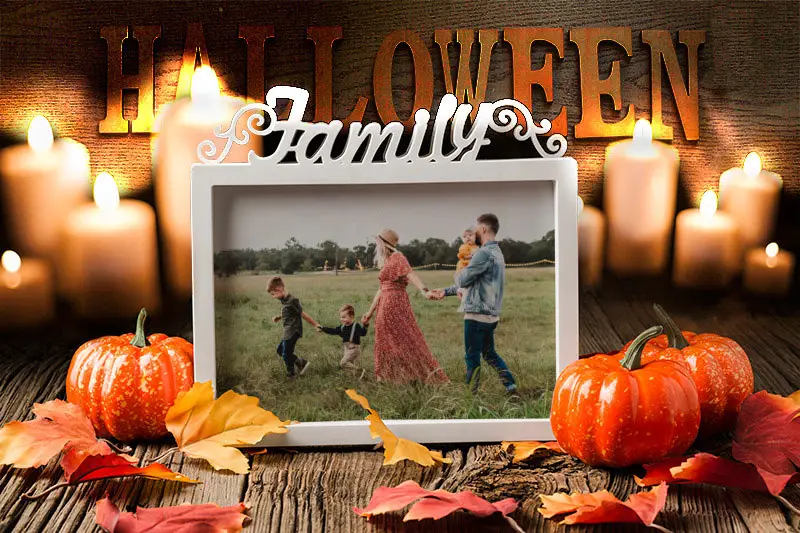 Efeito de foto - Halloween. Family photo