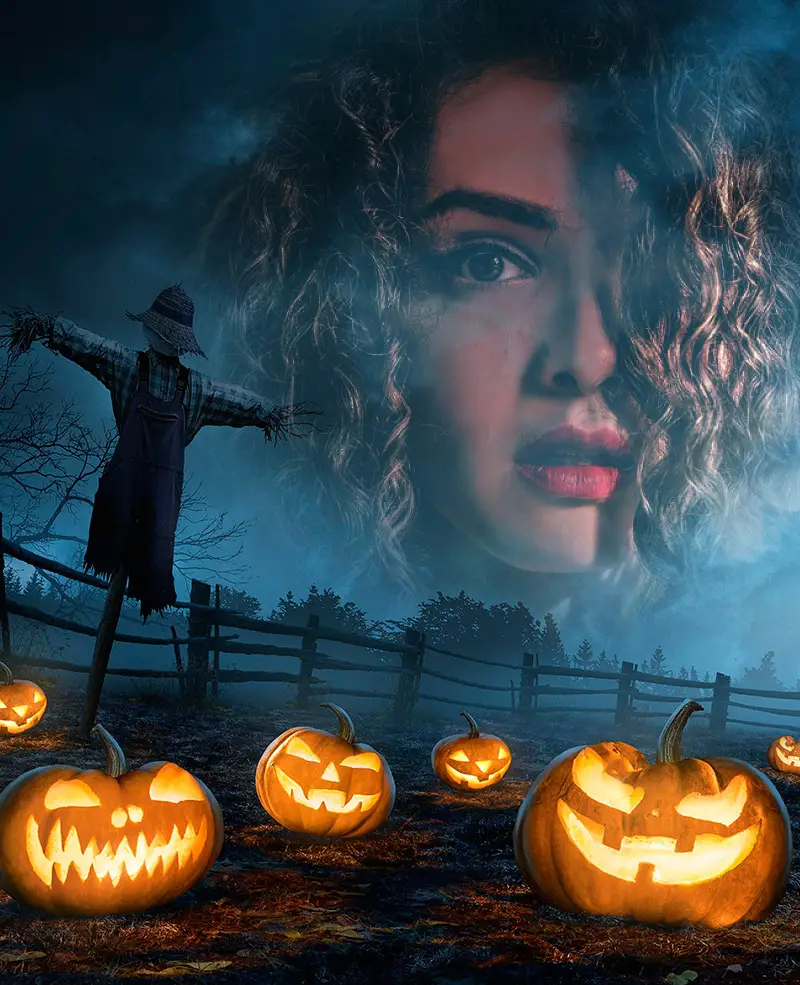Фотоефект - Halloween spooky pumpkins