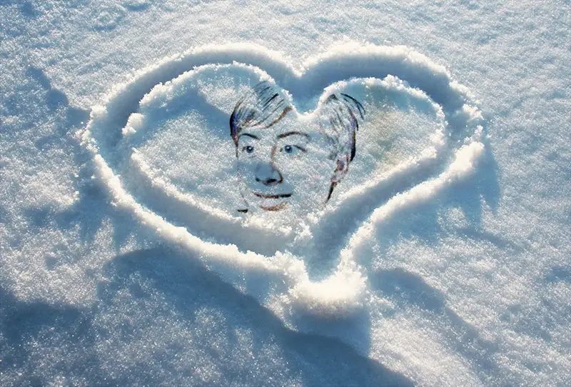 Effetto - Cuore sulla neve