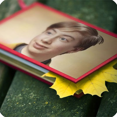 Фотоэффект - Осенний кленовый лист на столе