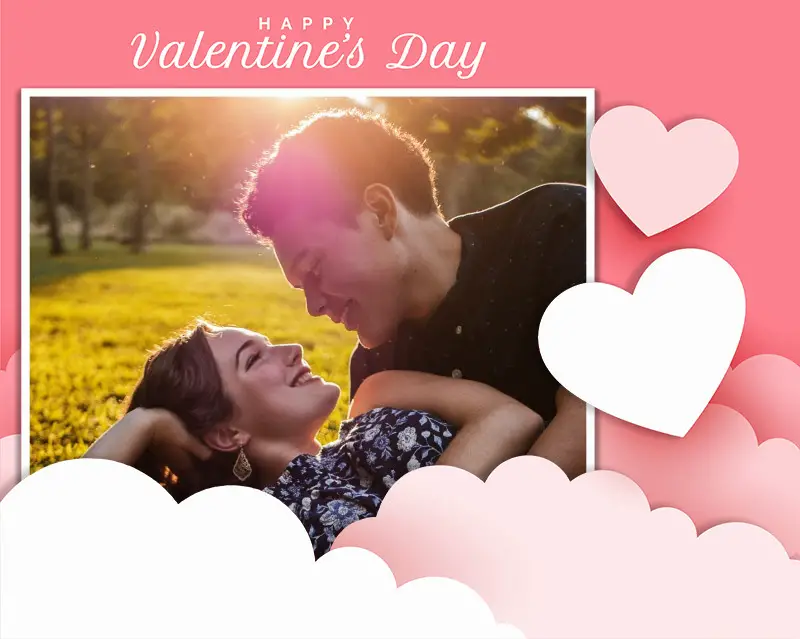 Фотоефект - Papercut style Valentines Day card
