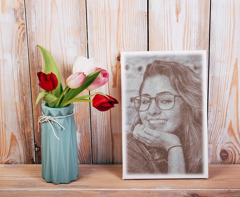 Foto efecto - Portrait of you with Spring tulips