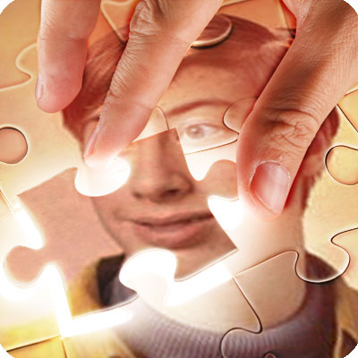 Photo effect - Puzzle. The missing piece