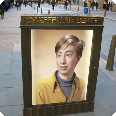 Efeito de foto - Anúncio perto do centro Rockfeller
