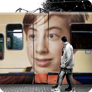 Foto efecto - Lo suficientemente famoso para los anuncios del tren