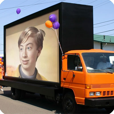 Foto efecto - Camión con globos