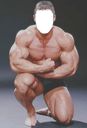 Face effects. Bodybuilder. Strong man.