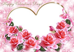 Rozā ziedi Valentīna diena