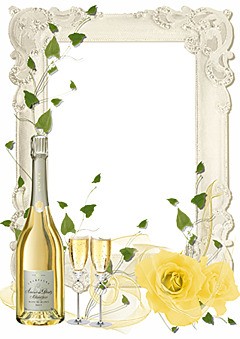 Champagne de mariage et roses délicates