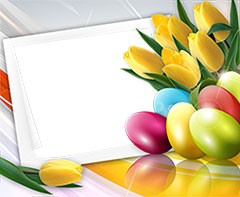 Joyeuses Pâques aux tulipes printanières