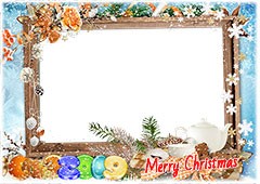 Happy New Year 2019. Winter photo frame