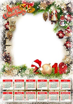 Calendar 2019. Christmas bells