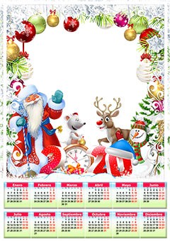 Calendar 2020. Good old Santa