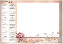 Calendar 2021. Bunch of roses