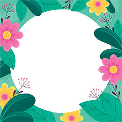 Flat floral frame