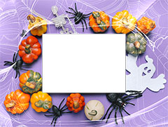 Halloween framed with pumpkins