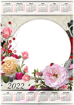 Calendar 2022. Beautiful roses