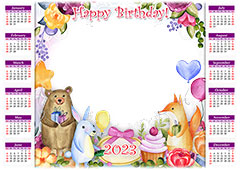 Calendar 2023. Happy Birthday